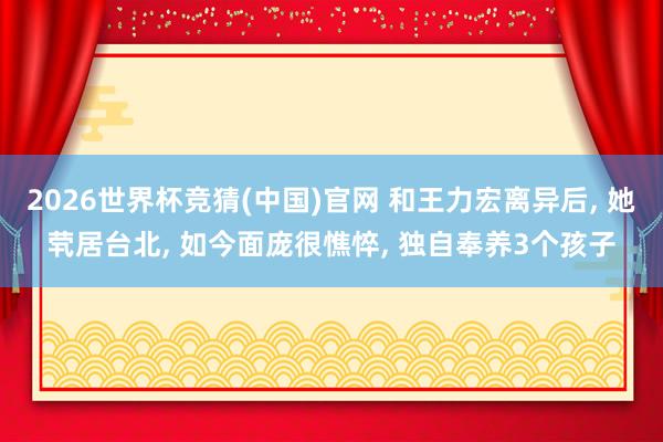 2026世界杯竞猜(中国)官网 和王力宏离异后, 她茕居台北, 如今面庞很憔悴, 独自奉养3个孩子
