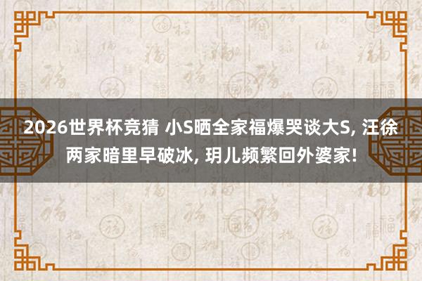 2026世界杯竞猜 小S晒全家福爆哭谈大S, 汪徐两家暗里早破冰, 玥儿频繁回外婆家!