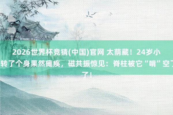 2026世界杯竞猜(中国)官网 太荫藏!24岁小伙转了个身果然瘫痪,磁共振惊见:脊柱被它“啃”空了!