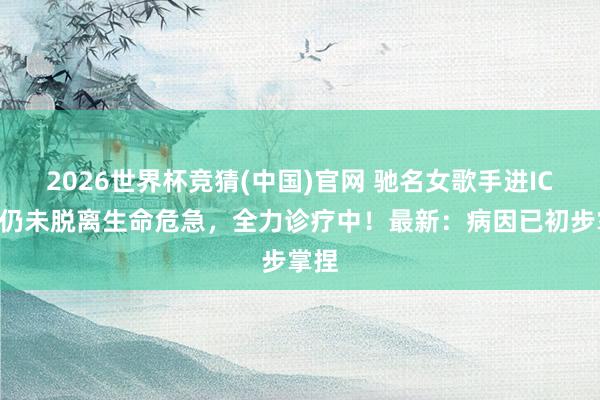 2026世界杯竞猜(中国)官网 驰名女歌手进ICU,仍未脱离生命危急,全力诊疗中!最新:病因已初步掌捏