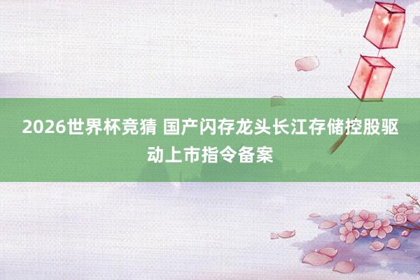2026世界杯竞猜 国产闪存龙头长江存储控股驱动上市指令备案
