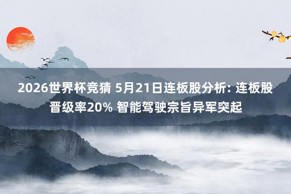 2026世界杯竞猜 5月21日连板股分析: 连板股晋级率20% 智能驾驶宗旨异军突起