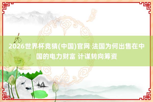 2026世界杯竞猜(中国)官网 法国为何出售在中国的电力财富 计谋转向筹资