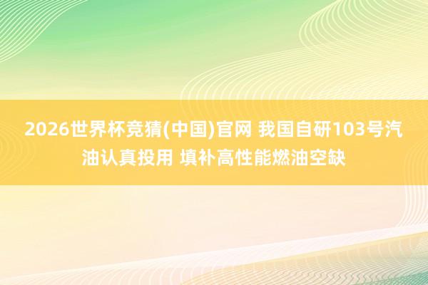 2026世界杯竞猜(中国)官网 我国自研103号汽油认真投用 填补高性能燃油空缺