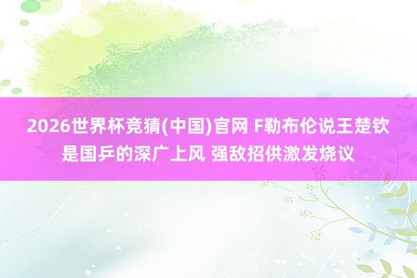 2026世界杯竞猜(中国)官网 F勒布伦说王楚钦是国乒的深广上风 强敌招供激发烧议