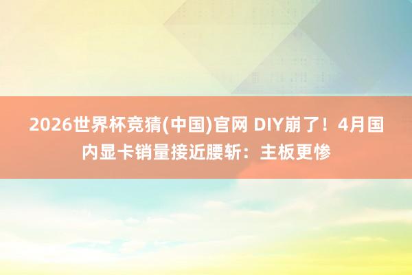 2026世界杯竞猜(中国)官网 DIY崩了!4月国内显卡销量接近腰斩:主板更惨