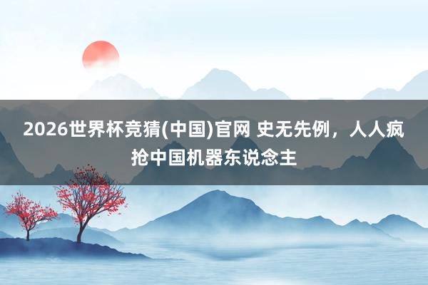 2026世界杯竞猜(中国)官网 史无先例,人人疯抢中国机器东说念主