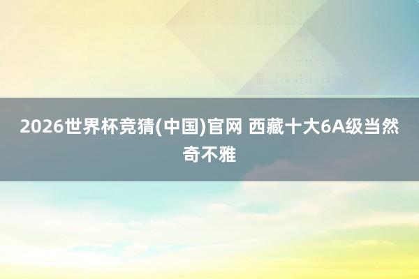 2026世界杯竞猜(中国)官网 西藏十大6A级当然奇不雅