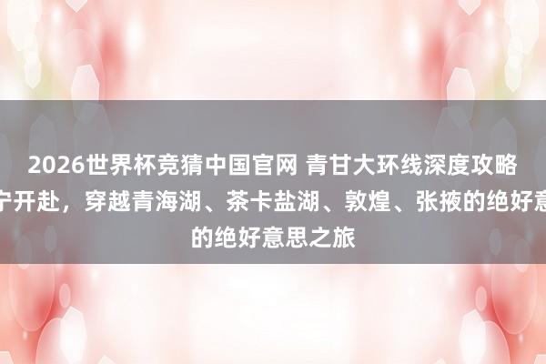 2026世界杯竞猜中国官网 青甘大环线深度攻略:从西宁开赴,穿越青海湖、茶卡盐湖、敦煌、张掖的绝好意思之旅