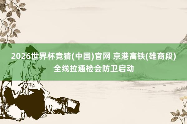 2026世界杯竞猜(中国)官网 京港高铁(雄商段)全线拉通检会防卫启动