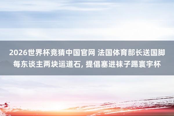 2026世界杯竞猜中国官网 法国体育部长送国脚每东谈主两块运道石, 提倡塞进袜子踢寰宇杯