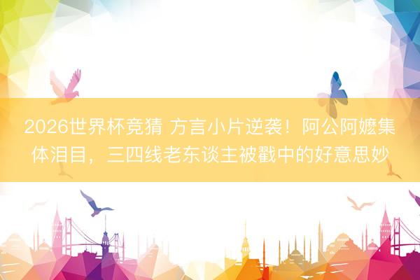 2026世界杯竞猜 方言小片逆袭!阿公阿嬷集体泪目,三四线老东谈主被戳中的好意思妙