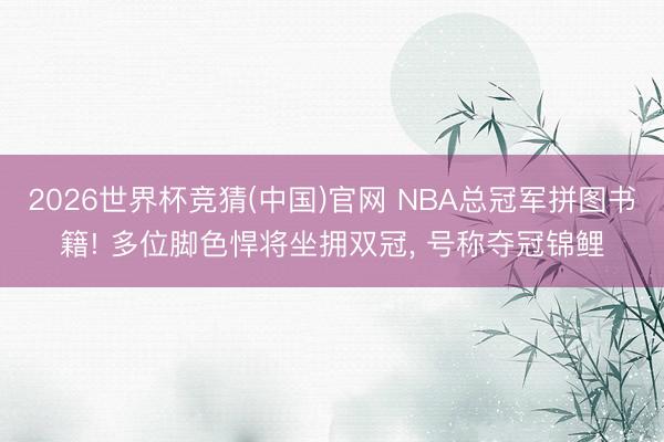 2026世界杯竞猜(中国)官网 NBA总冠军拼图书籍! 多位脚色悍将坐拥双冠, 号称夺冠锦鲤
