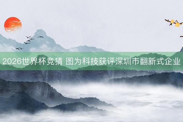 2026世界杯竞猜 图为科技获评深圳市翻新式企业