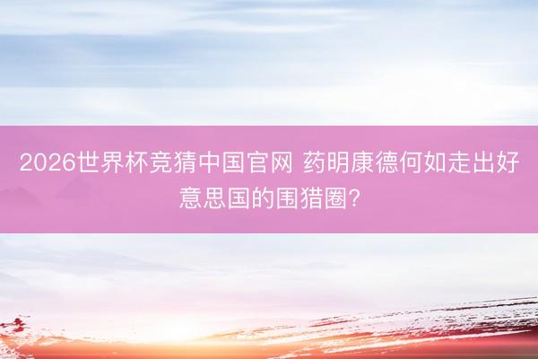 2026世界杯竞猜中国官网 药明康德何如走出好意思国的围猎圈?