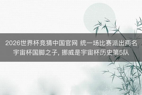 2026世界杯竞猜中国官网 统一场比赛派出两名宇宙杯国脚之子, 挪威是宇宙杯历史第5队